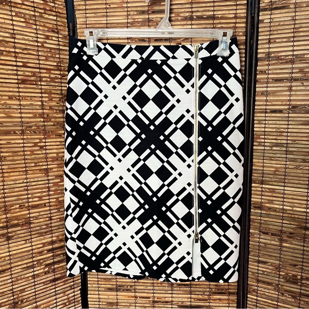 Talbots Monochrome Plaid Pencil Skirt